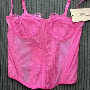 SHEIN Pink Lace Corset top